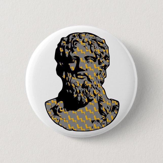 Zeus marble statue pinback button (Front)