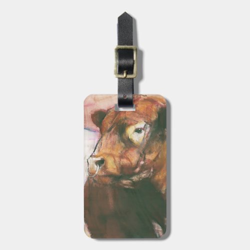 Zeus Red Belted Galloway Bull 2006  2 Luggage Tag