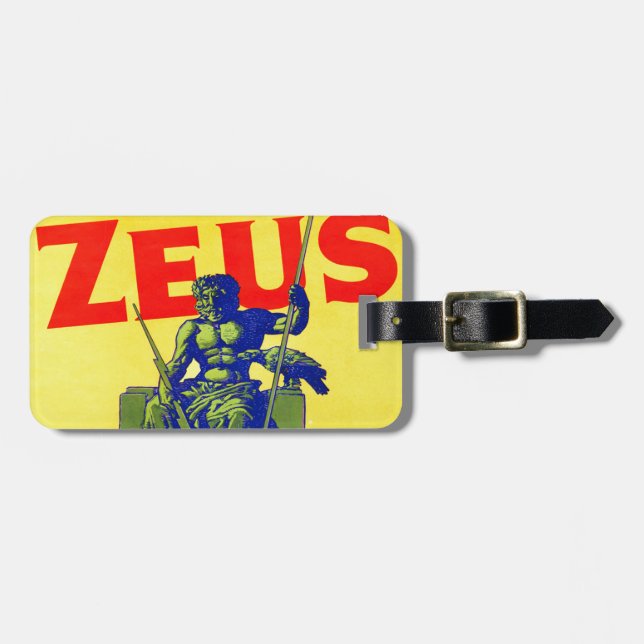Zeus - Vintage Poster Design Luggage Tag (Front Horizontal)