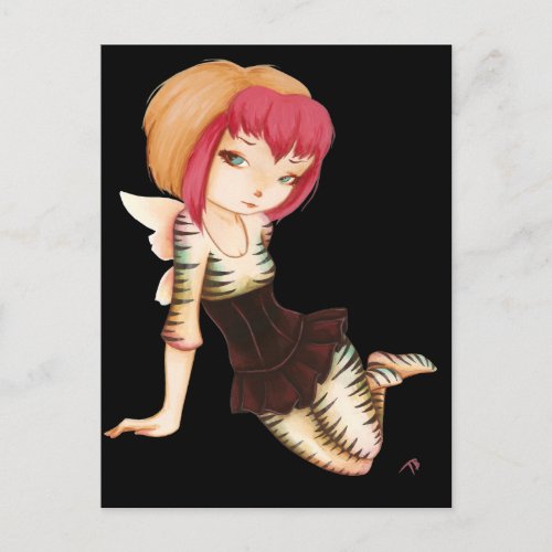 Zevra -  fantasy fairy goth art postcard