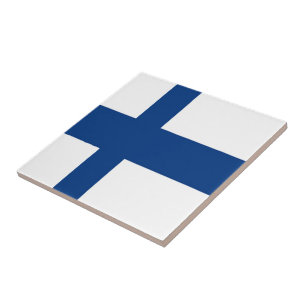 zFI001 FINNISH FLAG, Finland, Ceramic Tile