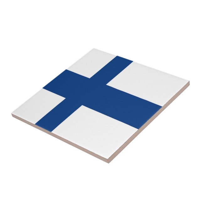 zFI001 FINNISH FLAG, Finland, Ceramic Tile (Side)