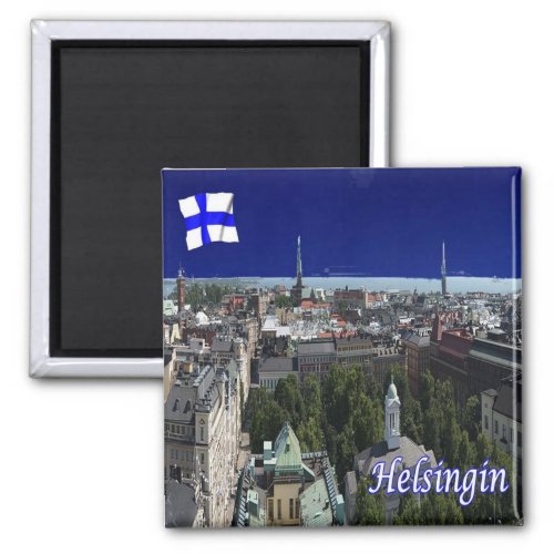 zFI007 HELSINKI panorama Finland Fridge Magnet