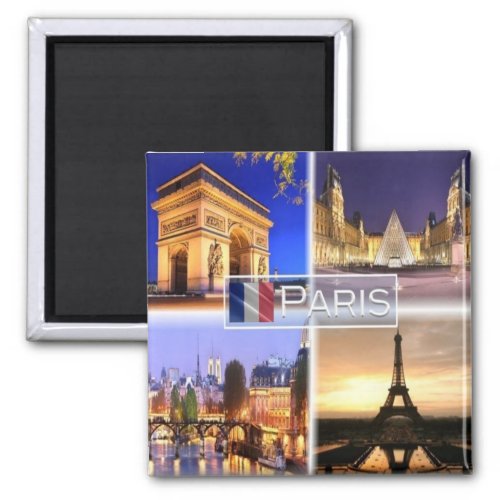 zFR018 PARIS By Night Fridge Magnet