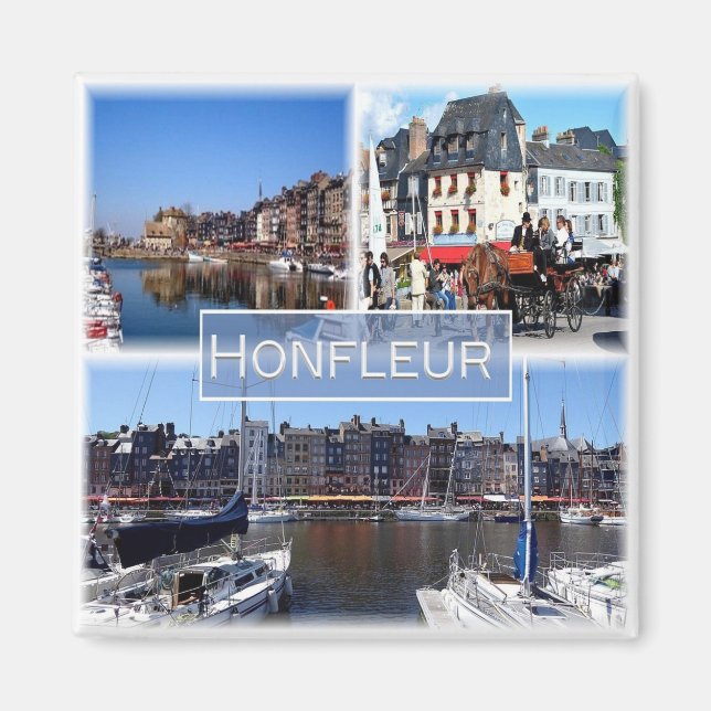 zFR028 HONFLEUR harbour, Normandy, Fridge Magnet (Front)