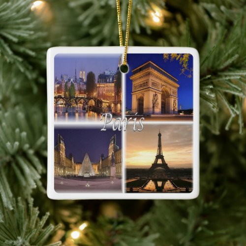 zFR030 PARIS France Europe  Ceramic Ornament