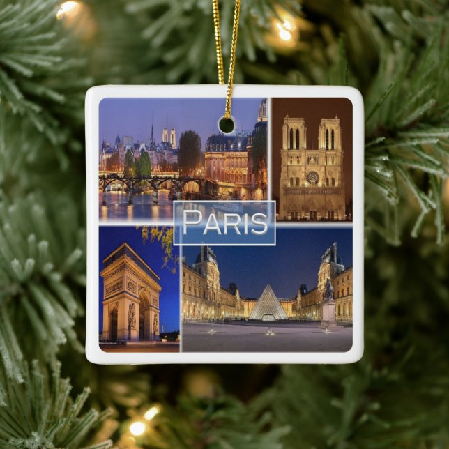 zFR034 PARIS the capital of France, Ceramic Ornament (Tree)