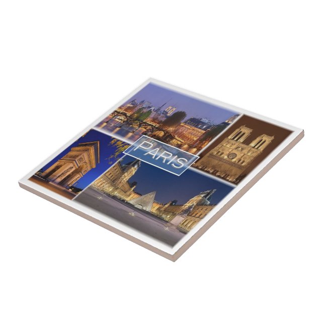 zFR034 PARIS the capital of France, Ceramic Tile (Side)