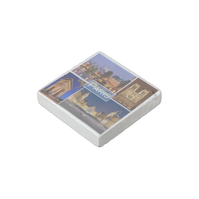 zFR034 PARIS the capital of France, Stone Magnet (Angled)