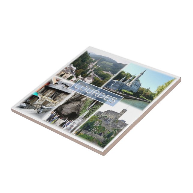 zFR038 LOURDES, France, Ceramic Tile (Side)