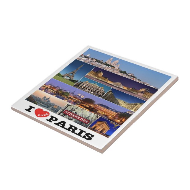 zFR057 PARIS "I Love", France, Ceramic Tile (Side)