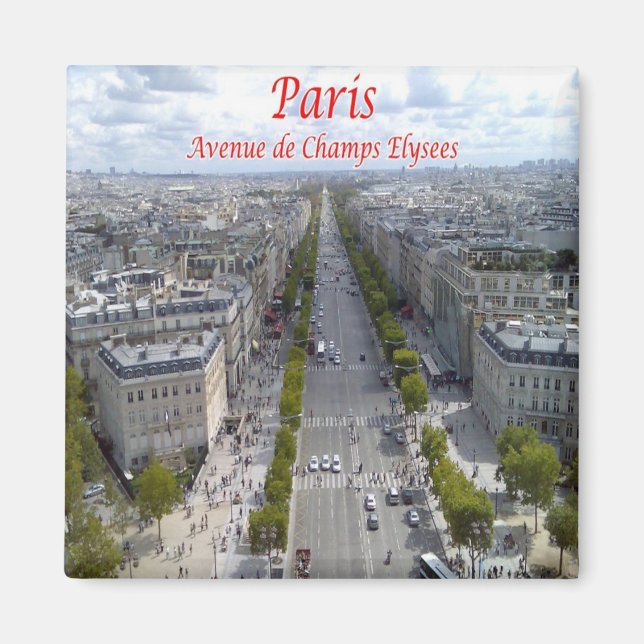 zFR063 CHAMPS-ELYSÉES, Paris, France, Fridge Magnet (Front)