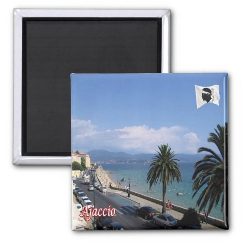 zFR130 AJACCIO beach Corsica Fridge Magnet