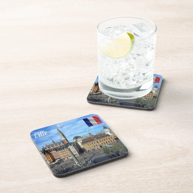 zFR136 panorama of LILLE, France, Europe, Beverage Coaster (Right Side)