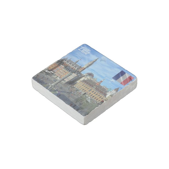 zFR136 panorama of LILLE, France, Europe, Stone Magnet (Angled)