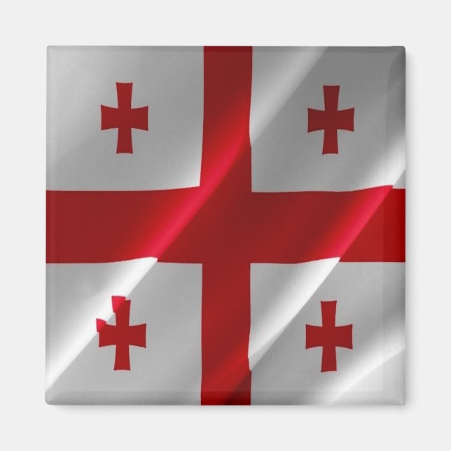 zGE002 Georgian waving FLAG Georgia, Fridge Magnet (Front)