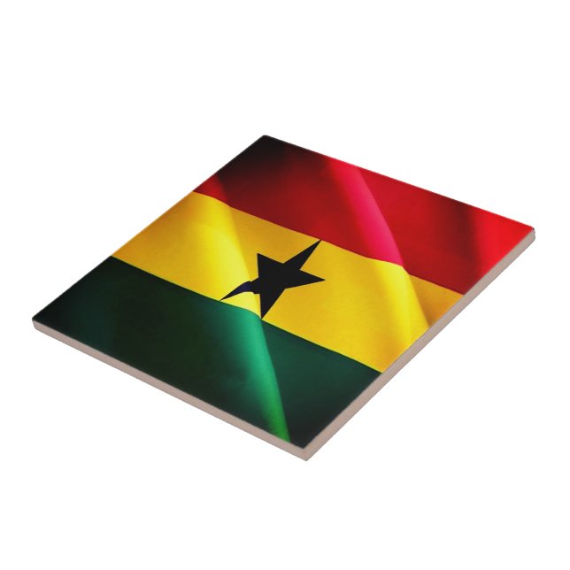 zGH002 GHANA, Waving Flag, Africa, Ceramic Tile (Side)