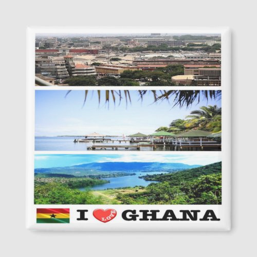 zGH007 GHANA I Love Mosaic Africa Fridge Magnet