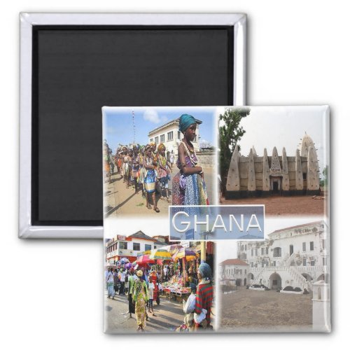 zGH008 GHANA Mosaic Africa Fridge Magnet