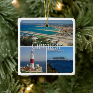 zGI003 GIBRALTAR The Lighthouse, Europe, Ceramic Ornament