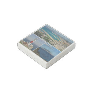 zGI003 GIBRALTAR The Lighthouse, Europe, Fridge Stone Magnet