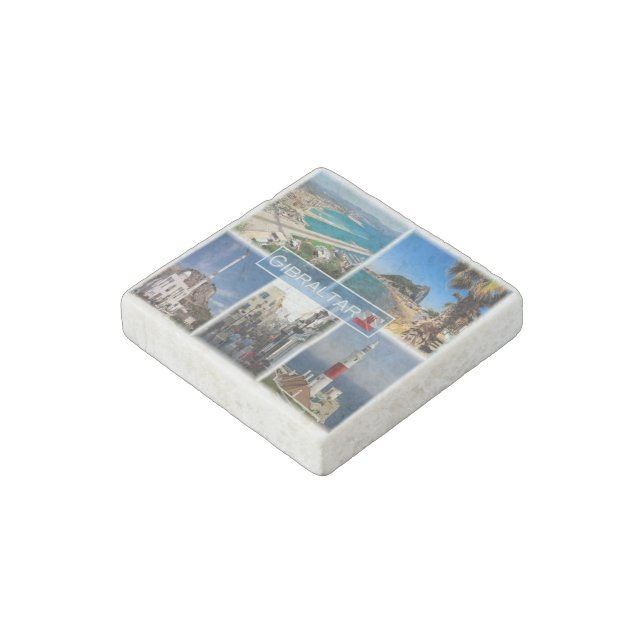 zGi004 GIBRALTAR, Europe, Fridge Stone Magnet (Angled)