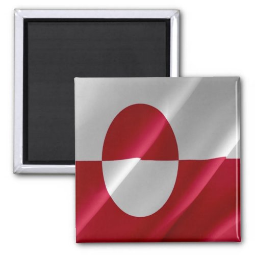 zGL002 GREENLAND Waving Flag America Fridge Magnet