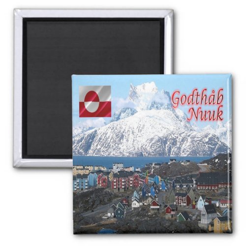 zGL004 GODTHAB Nuuk City Greenland Fridge Magnet