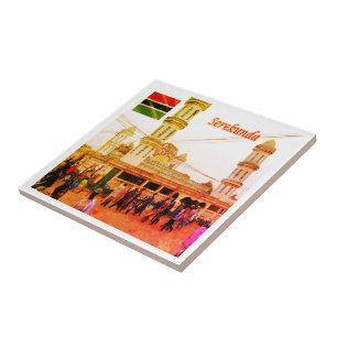 zGM007 SEREKUNDA, Gambia, Bundung  Mosque, Ceramic Tile