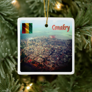 zGN003 CONAKRY, Guinea, Africa, Ceramic Ornament