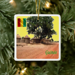 zGN009 GUINEA, Siguiri village, Africa, Ceramic Ornament