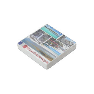 zGP003 mosaic of GUADELOUPE, Caribbean, Stone Magnet