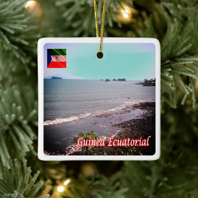 zGQ005 EQUATORIAL GUINEA, Panorama, Africa, Ceramic Ornament (Tree)