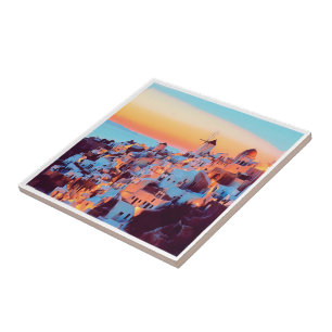 zGR011 SANTORINI, Greece, Ceramic Tile