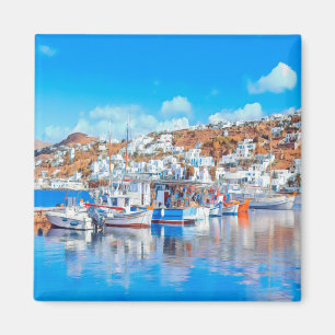 zGR014 MYKONOS - fishing boats, Greece, Fridge Magnet