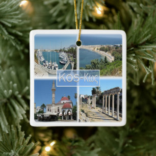 zGR020 mosaic of KOS, Greece, Europe, Ceramic Ornament