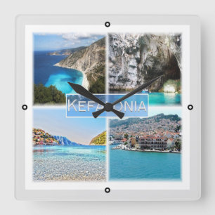 zGR023 KEFALONIA, Greece, Europe, Square Wall Clock