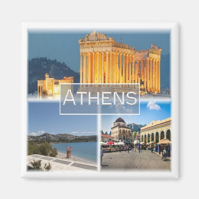 zGR024 ATHENS, Greece, Fridge Magnet (Front)