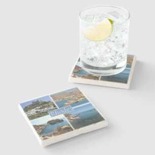 zGR025 RHODES, Greece, Europe, Stone Coaster