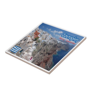 zGR033 SANTORINI Thera, Greece, Ceramic Tile