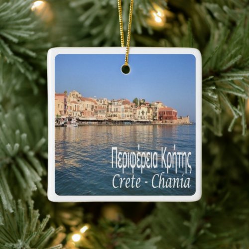 zGR062 CRETE CHANIA Greece Ceramic Ornament