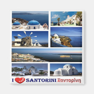 zGR069 SANTORINI I Love, Greece, Fridge Magnet