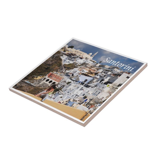 zGR075 SANTORINI Thera, Greece, Ceramic Tile (Side)