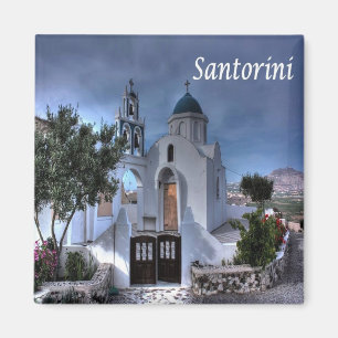 zGR092 SANTORINI Church All Saints, Greece, Magnet