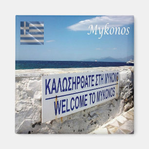 zGR097  MYKONOS, Welcome, Greece, Fridge Magnet