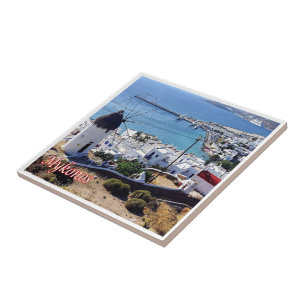 zGR103 MYKONOS Panorama, Greece, Ceramic Tile