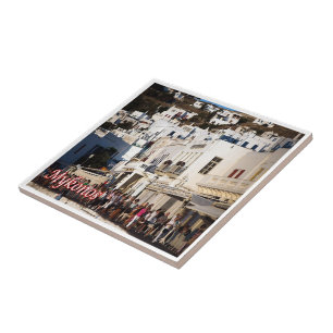 zGR105 MYKONOS Panorama, Greece, Ceramic Tile