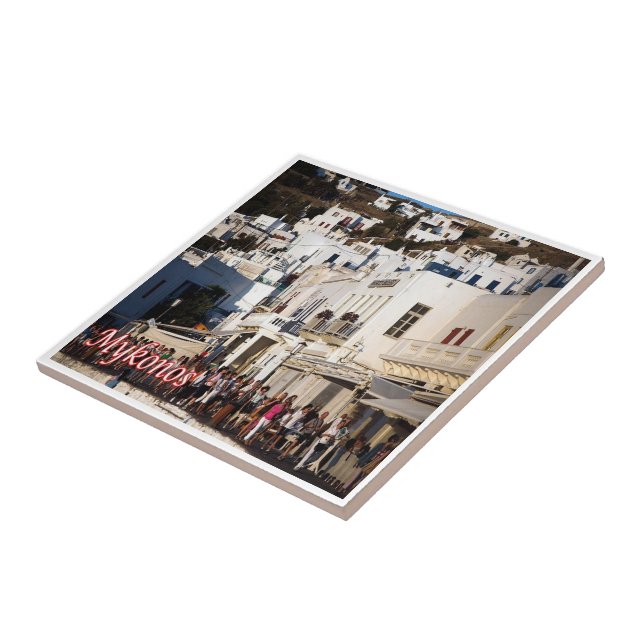 zGR105 MYKONOS Panorama, Greece, Ceramic Tile (Side)