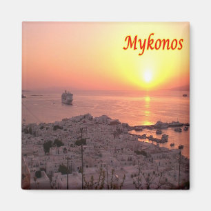zGR107 MYKONOS Panorama, Greece, Fridge Magnet