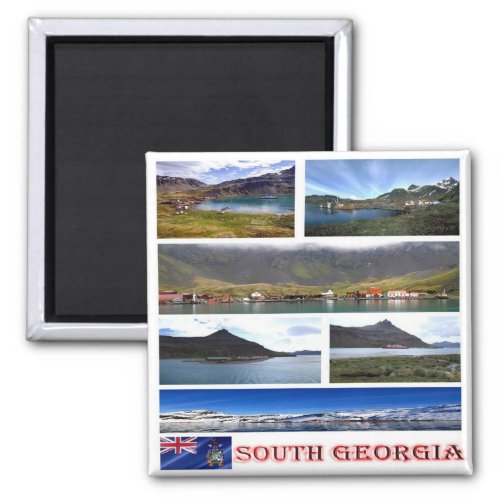 zGS003 SOUTH GEORGIA Mosaic America Fridge Magnet